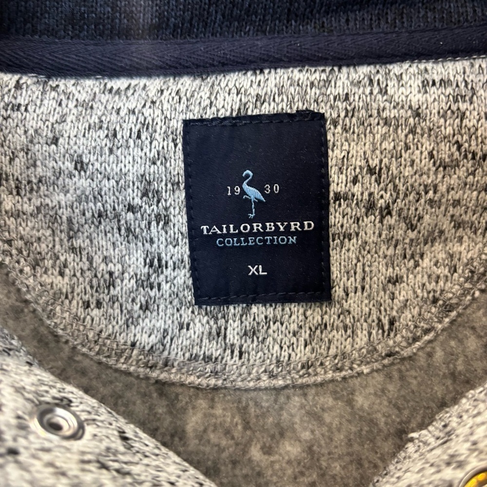 NWT Tailorbyrd Mens Snap Placket Pullover Grey - Picture 4 of 13